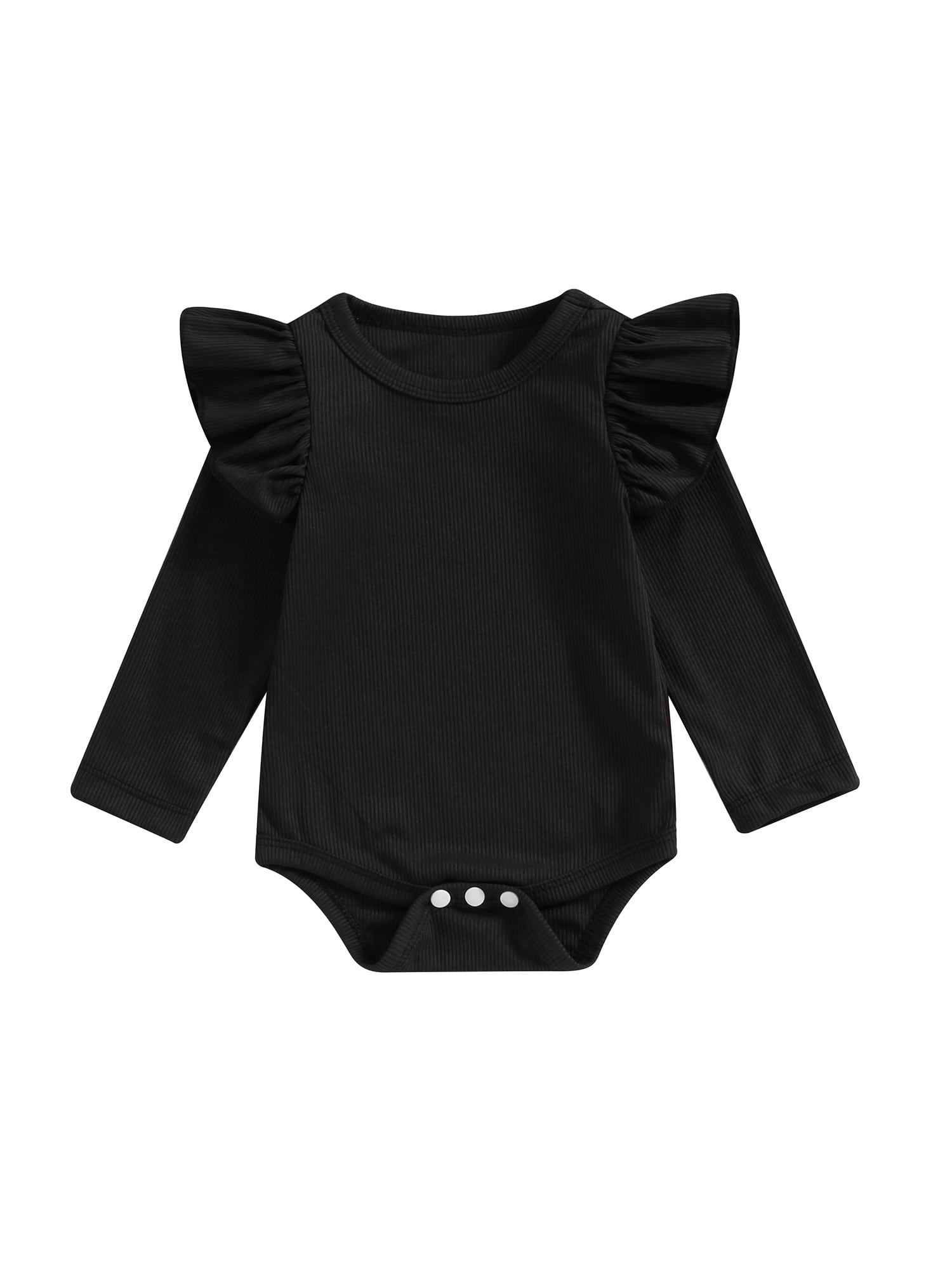 Bagilaanoe Newborn Baby Girl Rompers Ruffle Long Sleeve Bodysuits 3M 6M ...