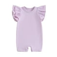 thumbnail image 1 of Bagilaanoe Newborn Baby Girl Summer Jumpsuit Fly Sleeve Bodysuit 3M 6M 12M 18M Infant Casual One Piece Romper, 1 of 8