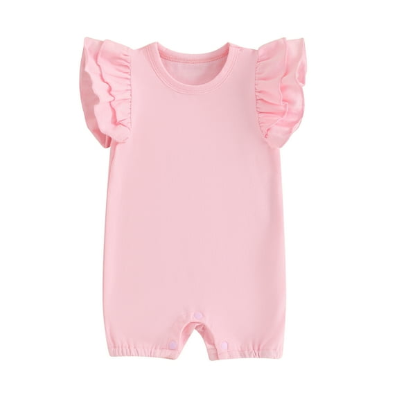 Bagilaanoe Newborn Baby Girl Summer Jumpsuit Fly Sleeve Bodysuit 3M 6M 12M 18M Infant Casual One Piece Romper