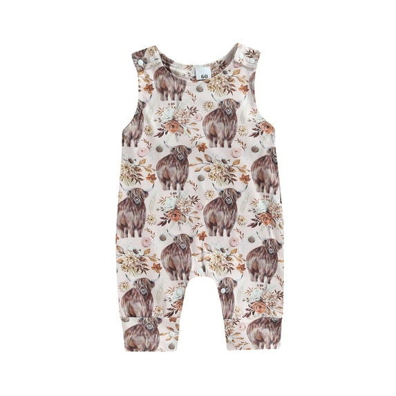 Bagilaanoe Newborn Baby Girl Summer Jumpsuit Print Sleeveless Bodysuit 3M 6M 12M 18M Infant Casual One Piece Romper