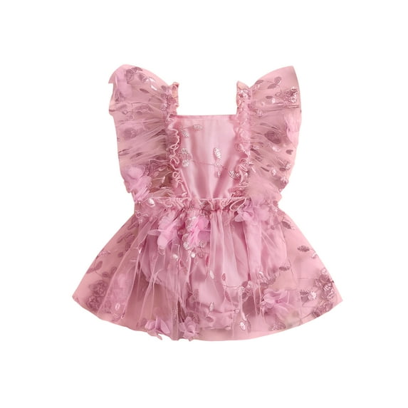 Bagilaanoe Newborn Baby Girl Summer Rompers Dress Embroidery Sleeveless Bodysuits 3M 6M 12M 18M Infant Patchwork A-line Dresses