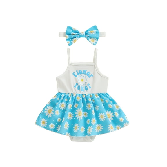 Bagilaanoe Newborn Baby Girl Summer Rompers Dress Floral Print Sleeveless Bodysuits + Headband 3M 6M 9M 12M 18M Infant Patchwork A-line Dresses