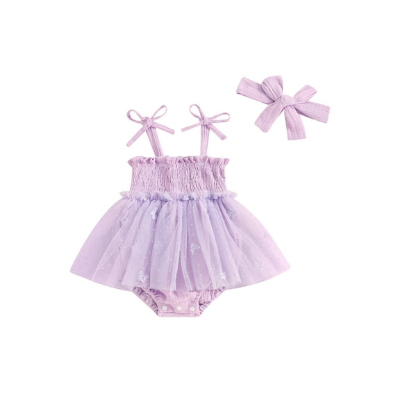 Bagilaanoe Newborn Baby Girl Summer Rompers Dress Flower Embroidered Sleeveless Bodysuits + Headband 3M 6M 12M 18M 24M Infant Patchwork A-line Dresses