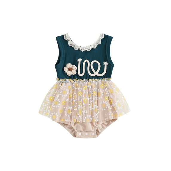 Bagilaanoe Newborn Baby Girl Summer Rompers Dress Flower Embroidery Sleeveless Bodysuits + Headband 3M 6M 12M 18M Infant Patchwork A-line Dresses