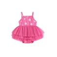thumbnail image 1 of Bagilaanoe Newborn Baby Girl Summer Rompers Dress Print Sleeveless Bodysuits + Headband 3M 6M 12M 18M Infant Tulle Patchwork A-line Dresses, 1 of 7