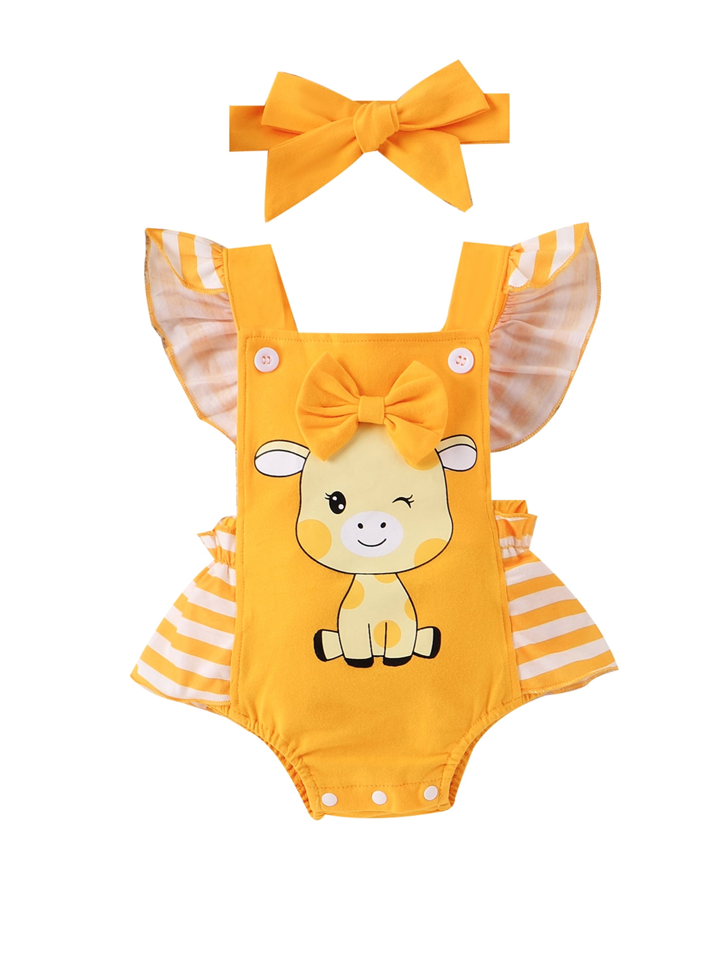 Bagilaanoe Newborn Baby Girl Summer Rompers Dress Stripe Print Fly ...