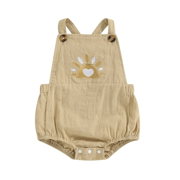 Bagilaanoe Newborn Baby Girl Summer Rompers Embroidered Sleeveless Bodysuits 3M 6M 12M 18M Infant Casual One Piece Short Jumpsuit