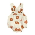 thumbnail image 1 of Bagilaanoe Newborn Baby Girl Summer Rompers Flower Print Short Sleeve Denim Bodysuits 6M 12M 18M 24M Infant Casual One Piece Short Jumpsuit, 1 of 7