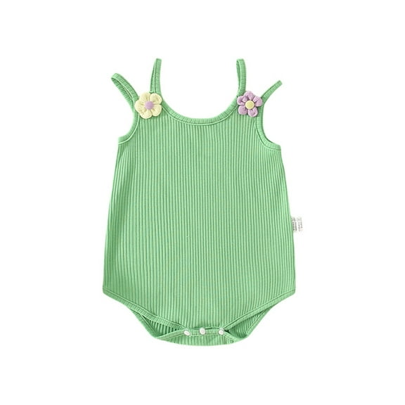 Bagilaanoe Newborn Baby Girl Summer Rompers Flower Sleeveless Bodysuits Infant Casual One Piece Short Jumpsuit