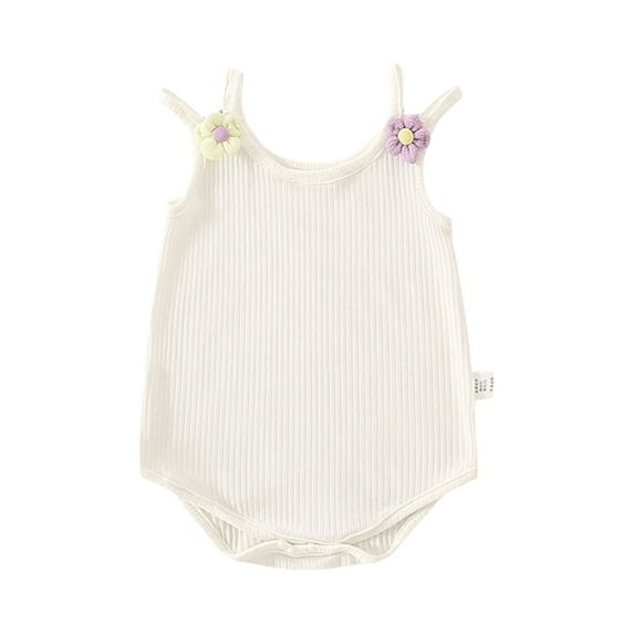 Bagilaanoe Newborn Baby Girl Summer Rompers Flower Sleeveless Bodysuits Infant Casual One Piece Short Jumpsuit