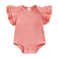 thumbnail image 1 of Bagilaanoe Newborn Baby Girl Summer Rompers Fly Sleeve Bodysuits 3M 6M 12M 18M Infant Casual One Piece Short Jumpsuit, 1 of 8