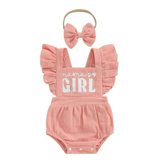 Bagilaanoe Newborn Baby Girl Summer Rompers Heart Letter Print Sleeveless Bodysuits + Headband 3M 6M 12M 18M 24M Infant Casual One Piece Jumpsuit