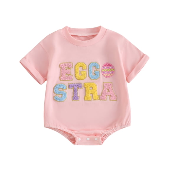 Bagilaanoe Newborn Baby Girl Summer Rompers Letter Embroidery Short Sleeve Bodysuits 3M 6M 12M 18M Infant Casual One Piece Short Jumpsuit