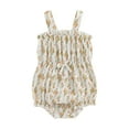 thumbnail image 1 of Bagilaanoe Newborn Baby Girl Summer Rompers Print Sleeveless Bodysuits 3M 6M 12M 18M Infant Casual One Piece Short Jumpsuit, 1 of 7