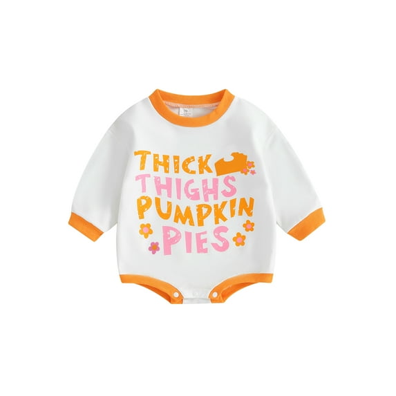 Bagilaanoe Newborn Baby Girl Thanksgiving Romper Sweatshirt Long Sleeve Bodysuits Letter Print Pullover 6M 12M 18M 24M Infant Casual Tee Tops