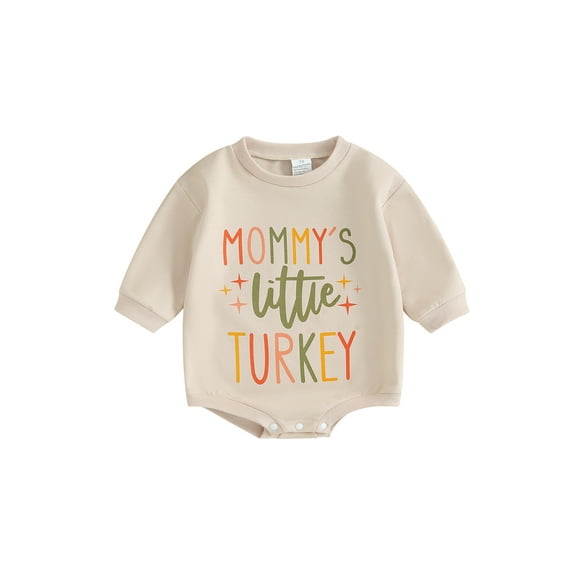 Bagilaanoe Newborn Baby Girl Thanksgiving Romper Sweatshirt Long Sleeve Bodysuits Letter Print Pullover 6M 12M 18M 24M Infant Casual Tee Tops