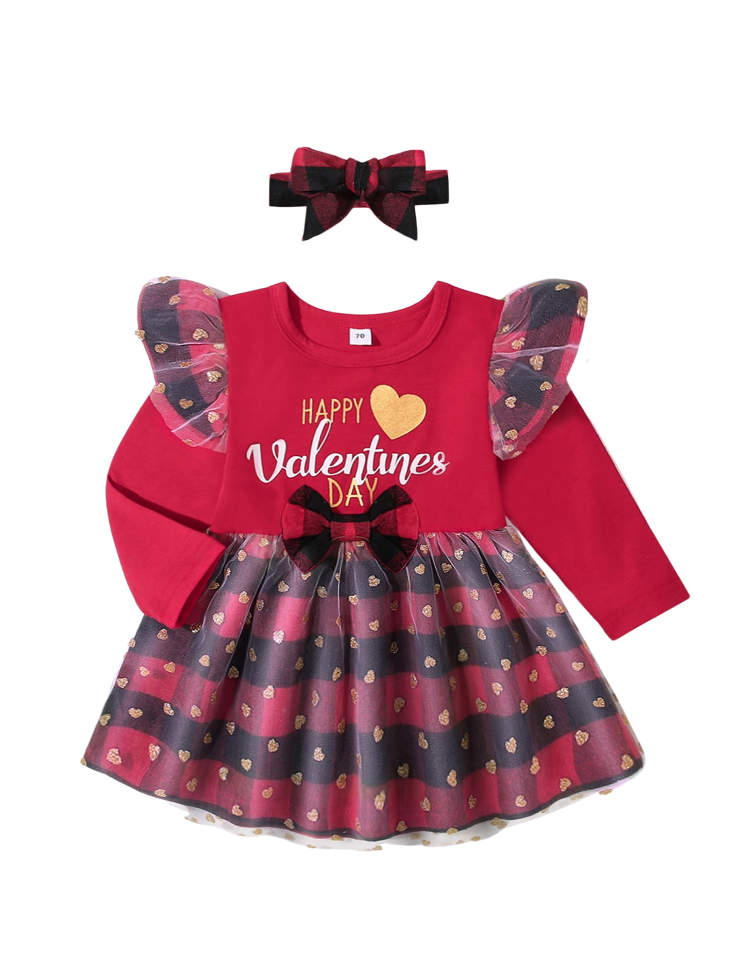 Bagilaanoe Newborn Baby Girl Valentine's Day Dress Letters Print Long  Sleeve A-line Princess Dresses 3M 6M 12M 18M Infant Patchwork Tulle Skirt -  Walmart.com