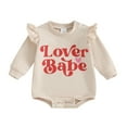 thumbnail image 1 of Bagilaanoe Newborn Baby Girl Valentine's Day Romper Sweatshirt Long Sleeve Bodysuits Letter Print Pullover 3M 6M 9M 12M Infant Casual Tee Tops, 1 of 8