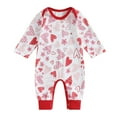 thumbnail image 1 of Bagilaanoe Newborn Baby Girls Boys One-pieces Heart Print Long Sleeve Jumpsuit 3M 6M 9M 12M Infant Romper Valentine's Day Clothing, 1 of 7