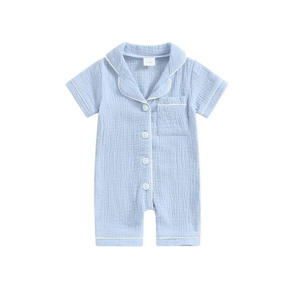 Bagilaanoe Newborn Baby Girls Boys One-pieces Short Sleeve Jumpsuit 3M 6M 12M 18M 24M Infant Romper Casual Clothing