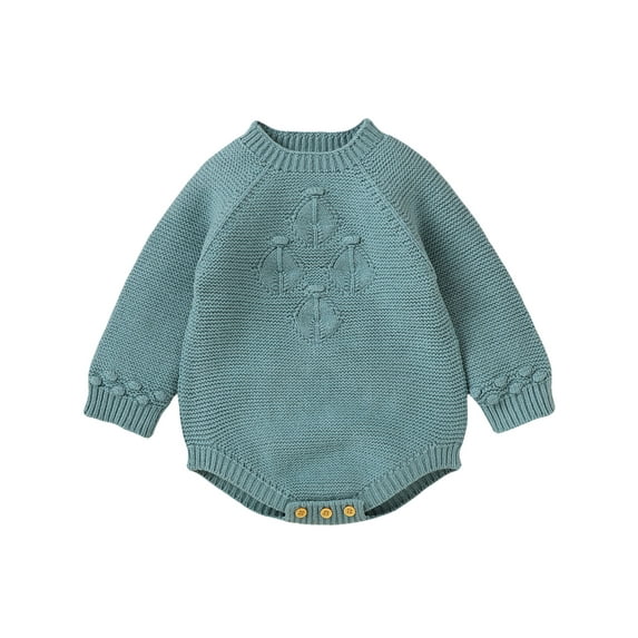 Bagilaanoe Newborn Baby Girls Knitted Romper Sweater Long Sleeve Bodysuits Pullover1M 3M 6M 9M 12M 18M Infant Warm Jumpers Tops Fall Loose Knitwear