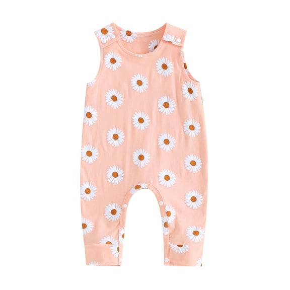 Bagilaanoe Newborn Baby Girls One-pieces Flower Print Sleeveless Jumpsuit 3M 6M 12M 18M Infant Summer Romper Casual Clothing