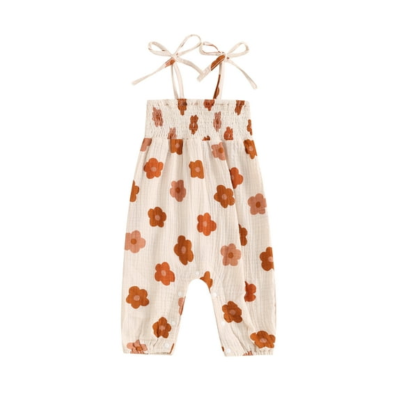Bagilaanoe Newborn Baby Girls One-pieces Flower Print Sleeveless Jumpsuit 6M 12M 18M 24M Infant Romper Casual Clothing