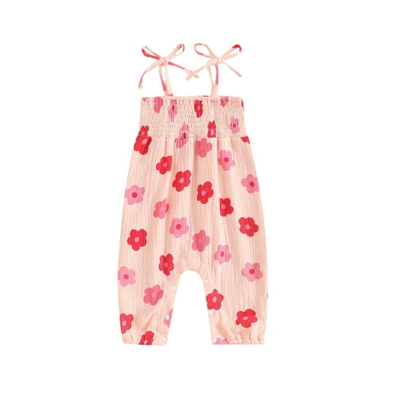 Bagilaanoe Newborn Baby Girls One-pieces Flower Print Sleeveless Jumpsuit 6M 12M 18M 24M Infant Romper Casual Clothing