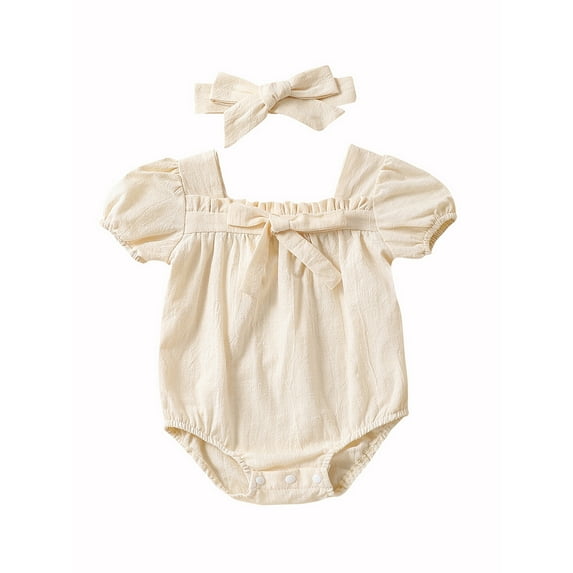 Bagilaanoe Newborn Baby Girls Rompers Short Sleeve Bodysuits 6M 9M 12M 18M Infant Casual One Piece Short Jumpsuit