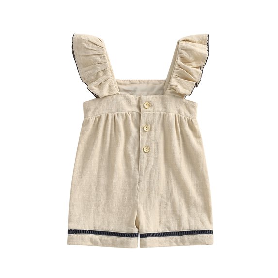 Bagilaanoe Newborn Baby Girls Summer Jumpsuit Fly Sleeves Bodysuit Shorts 6M 12M 18M 24M Infant Casual One Piece Romper
