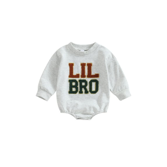 Bagilaanoe Newborn Baby Oversized Romper Sweatshirt Long Sleeve Bodysuits Letter Embroidery Pullover 3M 6M 12M 18M Infant Casual Tee Tops
