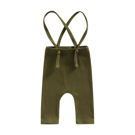 Bagilaanoe Newborn Baby Suspender Trousers 3M 6M 12M 18M Boys Girls Casual Ribbed Overall Long Pants