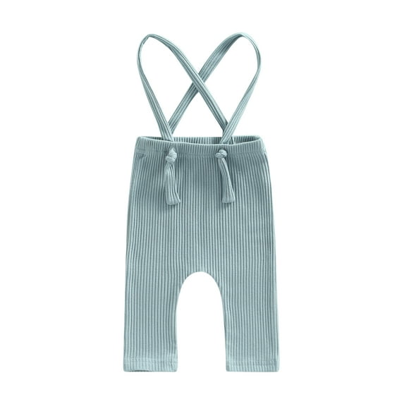 Bagilaanoe Newborn Baby Suspender Trousers 3M 6M 12M 18M Boys Girls Casual Ribbed Overall Long Pants
