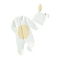 thumbnail image 1 of Bagilaanoe Newborn Easter Outfits Baby Girl Boys Footed Jumpsuit + Hat Long Sleeve Bodysuit 3M 6M 12M 18M Infant Spring One Piece Romper, 1 of 9