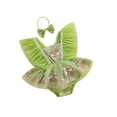 thumbnail image 1 of Bagilaanoe Newborn Summer Outfits Baby Girl Rompers Dress Flower Embroidery Fly Sleeve Bodysuits + Hairband 3M 6M 12M 18M 24M Infant Patchwork A-line Dresses, 1 of 9