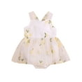 thumbnail image 1 of Bagilaanoe Newborn Summer Outfits Baby Girl Rompers Dress Flower Embroidery Sleeveless Bodysuits 3M 6M 9M 12M 18M Infant Patchwork A-line Dresses, 1 of 9