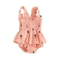 thumbnail image 1 of Bagilaanoe Newborn Summer Outfits Baby Girl Rompers Dress Print Fly Sleeve Bodysuits 3M 6M 9M 12M Infant Patchwork A-line Dresses, 1 of 9