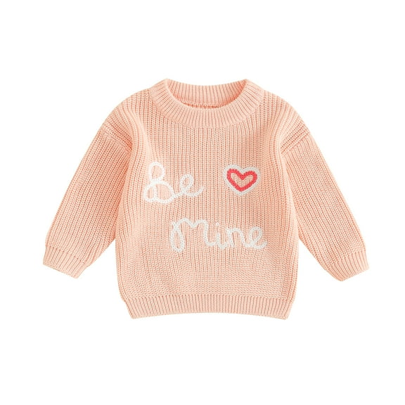Bagilaanoe Newborn Valentine's Day Clothes Baby Girl Boy Knitted Sweater Long Sleeve Heart Embroidery Pullover 3M 6M 9M 12M 18M 24M Infant Warm Jumpers Tops Fall Loose Knitwear