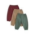thumbnail image 1 of Bagilaanoe Packs of 3 Toddler Baby Girls Boys Sweatpants 6M 12M 3T 3T 4T Infant Casual Pants Kids Solid Color Active Joggers Pants Bottoms, 1 of 9