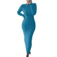 thumbnail image 1 of Bagilaanoe Slim Fit Knit Sweater Dresses for Women Elegant Long Sleeve Ribbed Bodycon Dress Fall Round Neck Party Long Fall Winter Dress Long Club Party One-Piece, 1 of 5