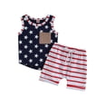 thumbnail image 1 of Bagilaanoe Toddler Baby 4th of July Star Print Tank Top & Shorts Set (Boy's, Sizes 12M-5T), 2-Piece, 1 of 7