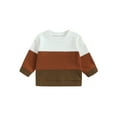 thumbnail image 1 of Bagilaanoe Toddler Baby Boy Casual Sweatshirt Long Sleeve Contrast Color Pullover 6M 12M 18M 24M 3T 4T Kids Fall Loose Tee Tops, 1 of 9