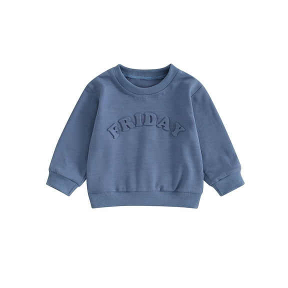 Bagilaanoe Toddler Baby Boy Casual Sweatshirt Long Sleeve Letter Print Pullover 6M 12M 18M 24M 3T Kids Fall Loose Tee Tops