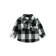 thumbnail image 1 of Bagilaanoe Toddler Baby Boy Flannel Shirts Jacket Plaid Long Sleeve Single-Breasted Shacket with Pockets 6M 12M 18M 24 3T Kids Fall Casual Outwear, 1 of 8