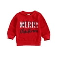 thumbnail image 1 of Bagilaanoe Toddler Baby Boy Girl Christmas Sweatshirt Letter Print Long Sleeve Pullover  6M 12M 18M 24M 3T 4T 5T 6T Kids Loose Tee Tops, 1 of 7