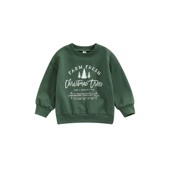 Bagilaanoe Toddler Baby Boy Girl Christmas Sweatshirt Long Sleeve Letter Print Pullover 1T 2T 3T 4T 5T 6T Fall Loose Tee Tops