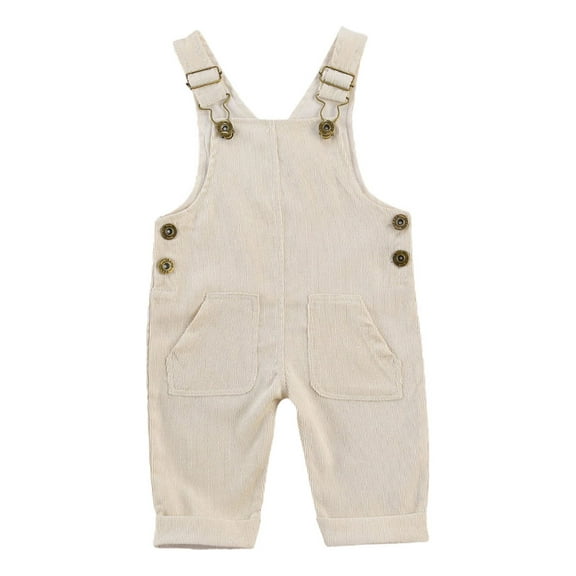 Bagilaanoe Toddler Baby Boy Girl Corduroy Bib Overalls Suspender Pants Straps Trousers Halter Jumpsuit with Pocket Outfit
