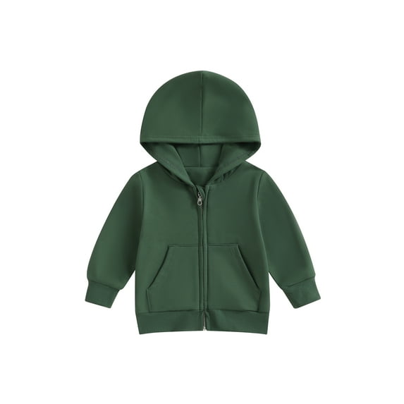 Bagilaanoe Toddler Baby Boy Girl Hooded Jacket Long Sleeve Zip Up Sweatshirt 12M 18M 24M 3T 4T 5T Kids Fall Casual Outwear