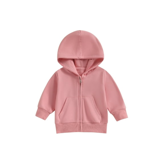 Bagilaanoe Toddler Baby Boy Girl Hooded Jacket Long Sleeve Zip Up Sweatshirt 12M 18M 24M 3T 4T 5T Kids Fall Casual Outwear