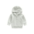 thumbnail image 1 of Bagilaanoe Toddler Baby Boy Girl Jacket Long Sleeve Zipper Hooded Sweatshirt with Pockets 12M 18M 24M 3T 4T 5T Kids Casual Outwear, 1 of 8